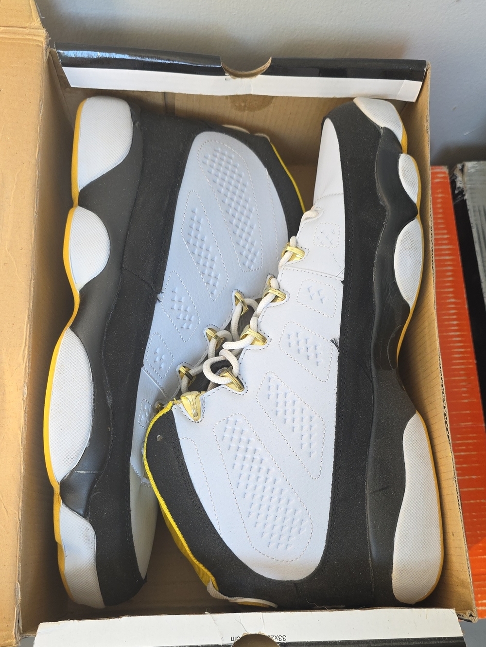 Jordan Men's Sneakers in White, Black & Yellow